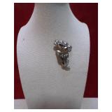 VINT STERLING SILVER FLOWER PIN 5G