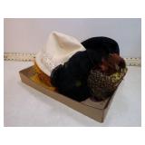 5 VINT LADIES FANCY HATS