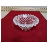 FENTON OPALESCENT HOBNAIL CANDY DISH GLOWS
