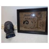 BLESSED AUTUMN PICTURE & SHEEP BLUE POTTERY