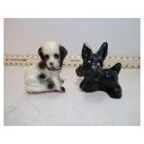 2 CHALKWARE DOGS 1 IS AS IS