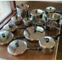 Large lot of Revere Ware pots, pans and lids