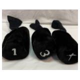Fuzzy black golf club driver head covers