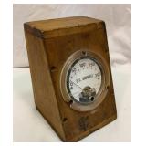 DC amp gauge mounted in old wood box