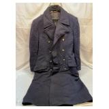 Dark blue long Navy coat. Size 48.