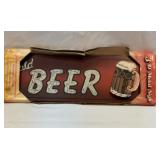 Cold beer 3-D metal sign in box