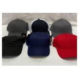 Six new unbranded hats. All with tags.