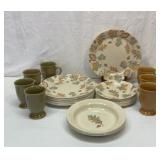 Vtg Corelle Fall pattern dish set.  35 piece.