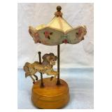 Horse and canopy music box. See description