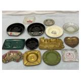 Large lot of advertising ashtrays. 14 total