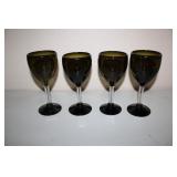 Crystal Stem Green Wine Glasses