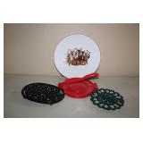 Misc Lot Trivets , Tortilla Maker, Serving Tray 12