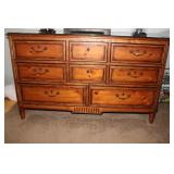 Hekman 8 Drawer Dresser with Glass top 40 x 66 x