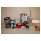 Misc Lot Bottles,Frame,Candle Holder ,Décor,