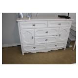 White 6 Drawer  2 Door Storage Dresser