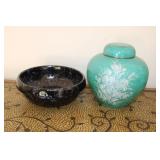 Berninigton Pottery Tray & Vase with Top