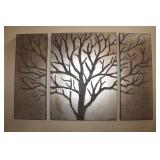 3 pc Metal  Wall Art Tree Two 15 x 40 & One 30 x
