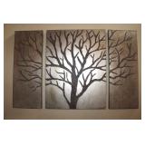 3 pc Metal  Wall Art Tree Two 15 x 40 & One 30 x