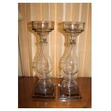 Glass Candle Holders 18 1/2 x 6