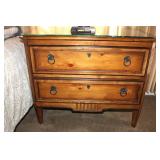 Hekman Two Drawer Night Stand with Glass top 30 x