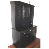 Black Two Pc Hutch 4 Doors 4 Drawers Contents not