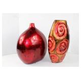 Red & Multi Color Vases 13 to 14' Red & Multi Color Vases 13 to 14'