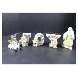 Joy Candle Holder, Snow Man, Santa Joy Candle Holder, Snow Man, Santa