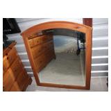 Pine Wood Framed Bevel Mirror 43 x 35