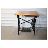 White Sewing Machine Base Wood Top