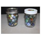 Vintage 2 Jars of Marbles 4"