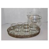 Vintage Crystal Glasses & Pitcher Set