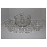 Crystal Punch Bowl & 20 Glasses.Craft Pitcher