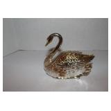 Silvered Plated Swan Napkin Holder 6" x 6"