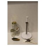 Misc Lot Paper Towel Holder, Mason Jars,Kitchen It