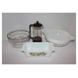 Large Pryex Bowl.Pryex Tray ,Glass Mixing Bowl,Bod