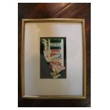 Lady Drinking a Coke Gold Frame 9 x 10