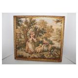 Vintage Tapestry  Gold Framed 19 x 21