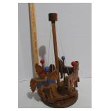 Vintage Wood Merry Go Round one of the houses