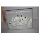 Fine Porcelain Nativity 9 pc Set