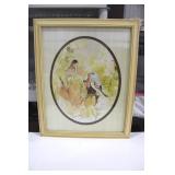 Signed Birds Artwork 18 1/2 x 22 1/2