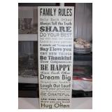 Family Rules On Canvas 11 1/2 x 36
