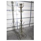 Vintage Brass Hat & Coat Rack 72"