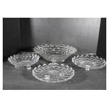Vintage Footed Crystal Trays 7" to 10"