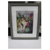 Sgined 9 of 25 Girl Sitting In Flowers 18 1/2 x 22