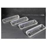 Vintage Crystal Corn Trays 9"