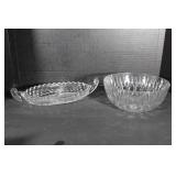 Vintage Crystal Trays 8" & 11"