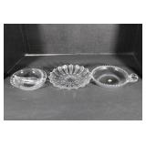 Vintage Crystal Trays 6" & 7 "