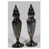 Vintage Silver Salt & Pepper Shakers 5 1/2"