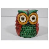 Ceramic Owl Coin Bank 4 1/2"