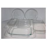 Lot of Vintage Pyrex Glass  Cooking Pans 10" to 14